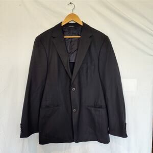 Hugo Boss Guabello Italy Super 130 Black Dual Vent Blazer Sport Jacket 44R‎